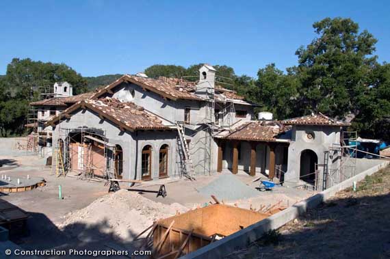 Progress photography at a two-year residential construction project in the historic Santa Lucia Preserve above Monterey Bay.